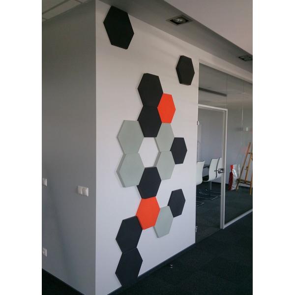 Theater Hexagon Polyester Fiber Acoustic Panel Soundproof Nontoxic