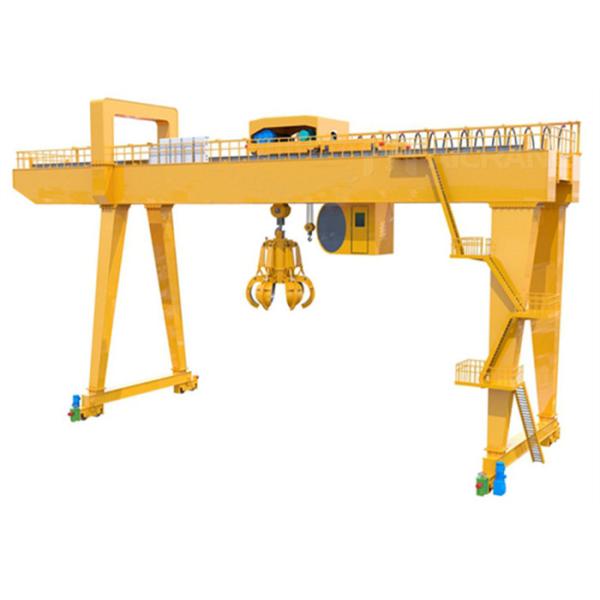 Double Beam Girder Rail Track 5m Garbage Gantry Crane With Electric Hydraulic Grab