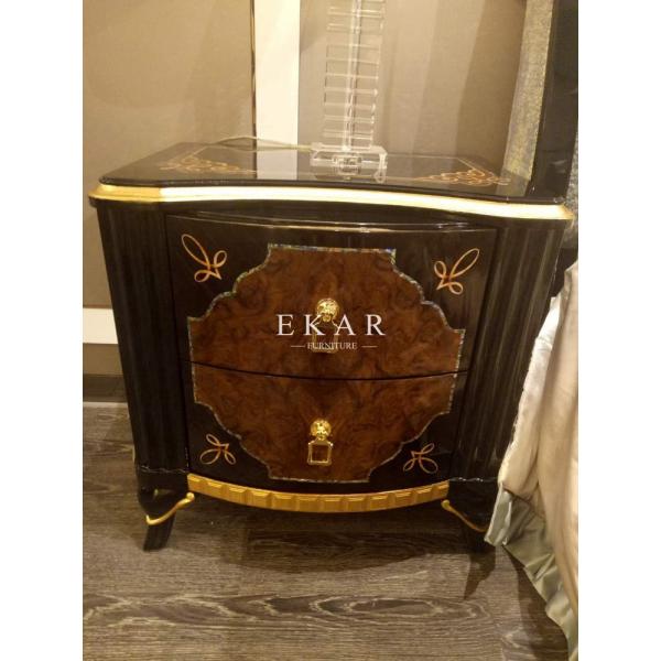 Carved Wood Bed Side Table Antique Nightstand