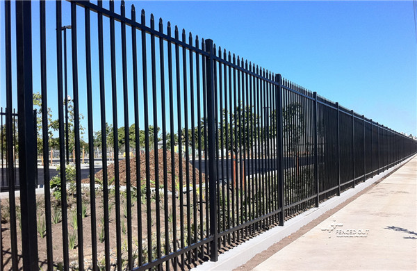 2.4m X 2.4m SHS 65mm Tube Black Garrison Garden Fence Panels Security Spear Top Tubular Steel Fencing