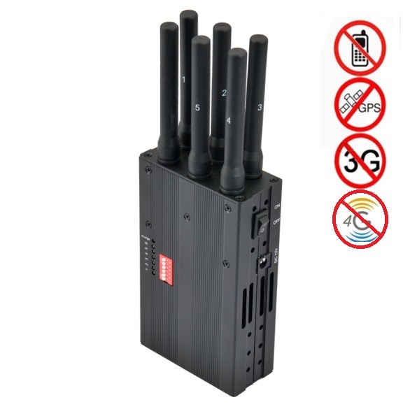 6 Antenna High Power Portable Cell Phone Signal Jammer Blocking GSM 3G 4G LTE WIMAX GPS
