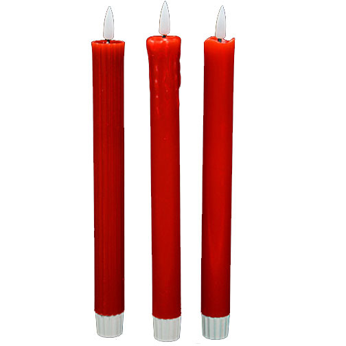 Wholesale Flameless Ivory Taper Candles Flickering with 10-Key Remote, Battery Operated Led Warm 3D Wick Light Window Candles Real Wax Pack of 6, Christmas Home Wedding Decor(0.78 X 9.64 Inch)