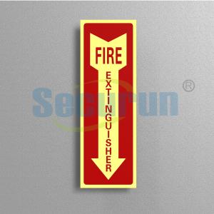 Cheap Rectangle Aluminum Safety Photoluminescent Fire Extinguisher Sign Glow In The Dark for sale