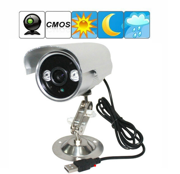 K908 Double Lamp Array IR LED Night Vision Waterproof CCTV Surveillance TF Card DVR Camera