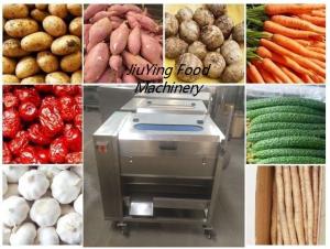 China Big Capacity 300~500KG/H  Potato Washing And Peeling Machine With Nylon Wire Brush on sale