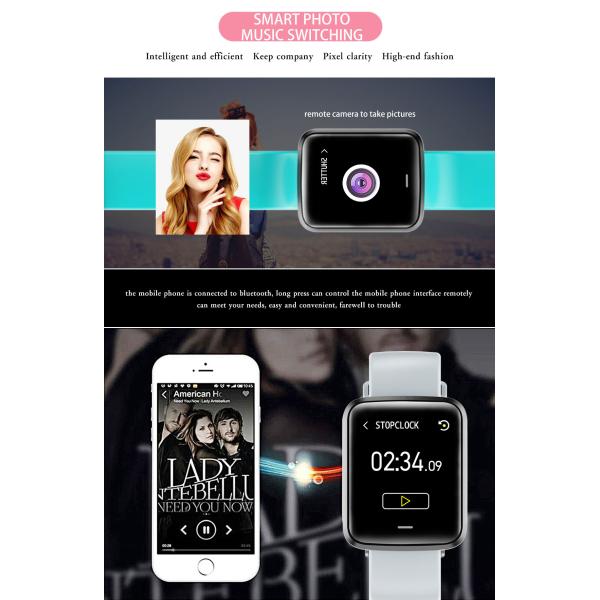 Hazel Full Heart Rate Smartwatch Touch Screen Smart Watch H19D Dynamic 1.3 Inch