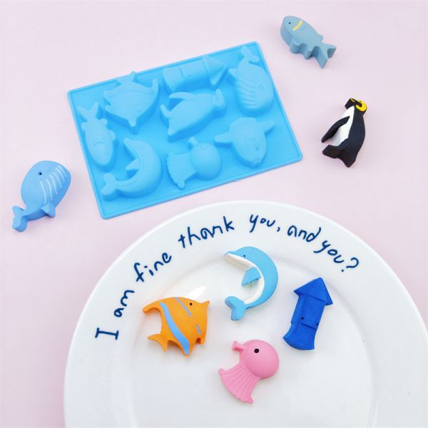 1 Piece 3D Dolphin Food Grade Silicone Mold for Gypsum Ornaments and Aromatherapy Candles Eco-Friendly Reusable