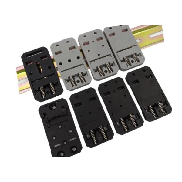 35mm Wide 67.5mm Long Nylon PA66 DIN Rail Clips Mount Holder  A-35-2 In Black and Grey Color