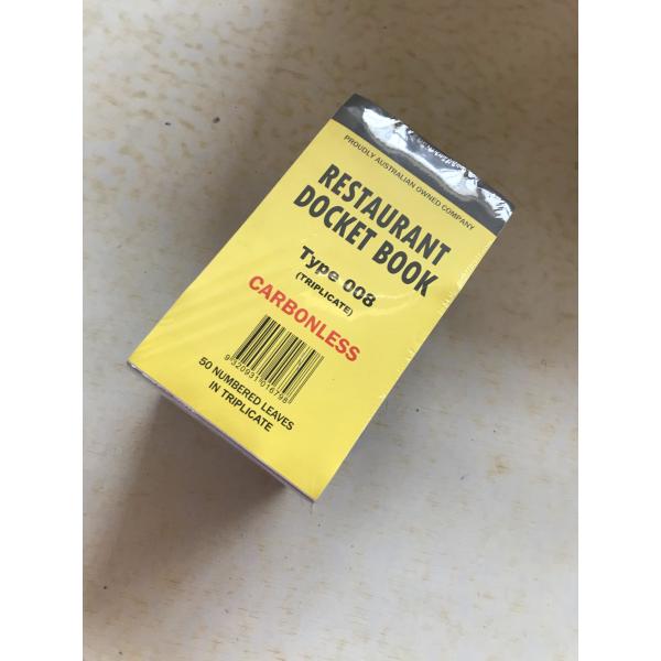 1part 55ggsm Lined AU docket book Yellow cover for restaurant business