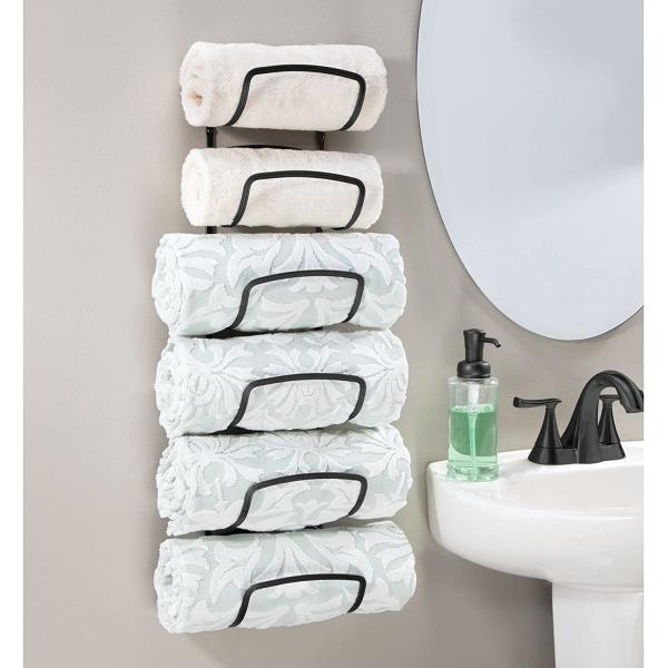 Stainless Steel Bathroom storage Shelf with Towel Bar Shower Rectangular Rack Wall Mounted Cosmetic Holder