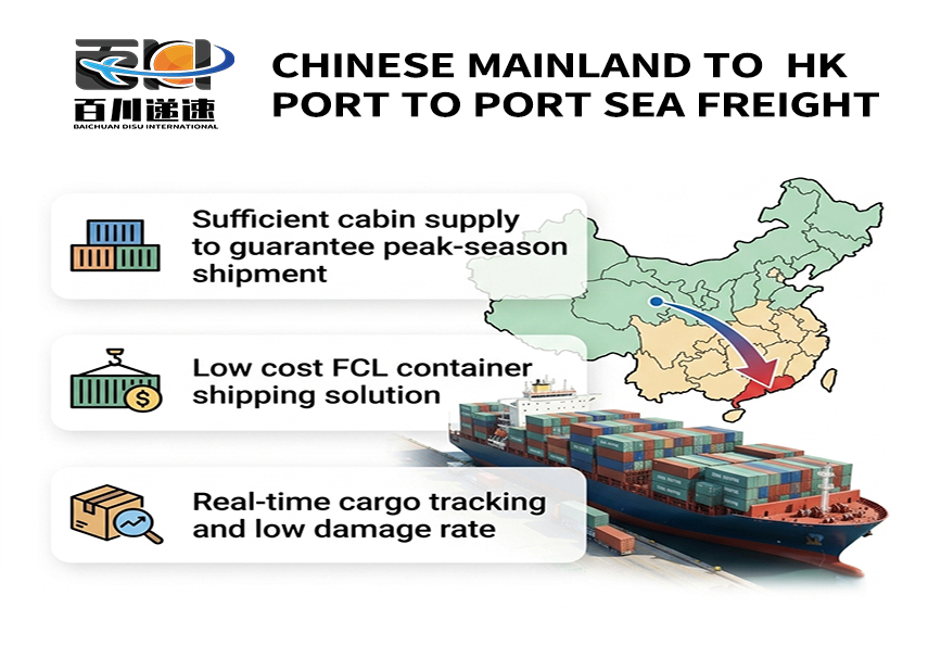One Stop Sea Freight Solution with Port to Port Delivery From Chinese Mainland to Hong Kong