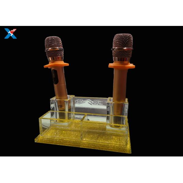 KTV Crystal Acrylic Microphone Stand ,  Smooth Surface Clear Plastic Display Box
