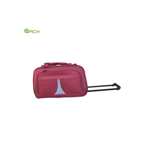 Two Exterior Pockets Tapestry Waterproof Wheeled Duffel Bag