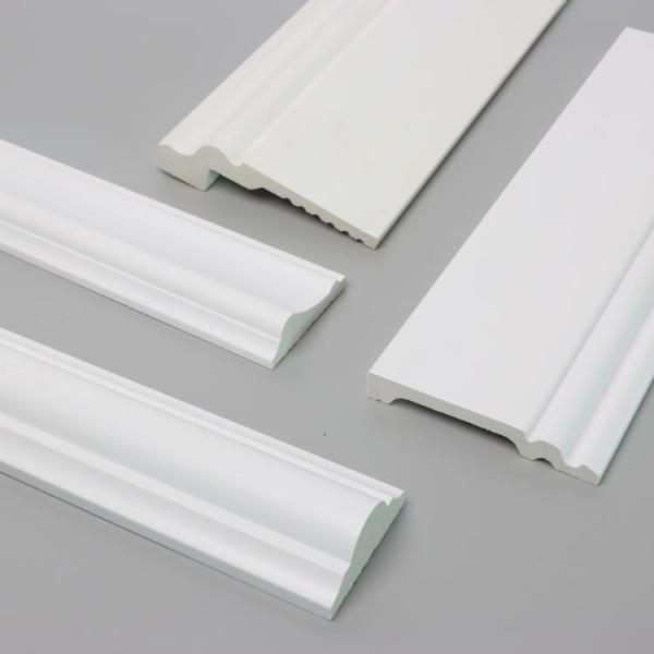 PVC PS Decorative Skirting Board White Flooring Wood Design Wall Baseboard 2.8m