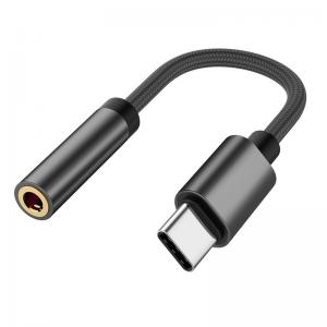 China Alley Shell 12cm Type C  USB To Headphone Adapter 3.5mm Audio Cable on sale