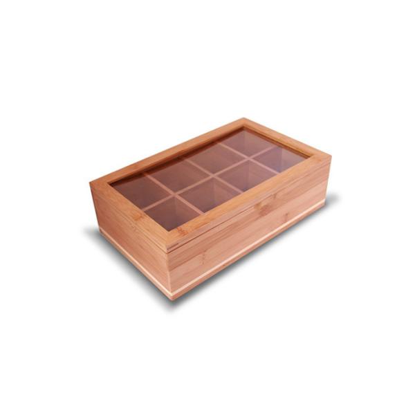 Attractive Design Bamboo Storage Organizer Tea Box Strong Magnetic Closure