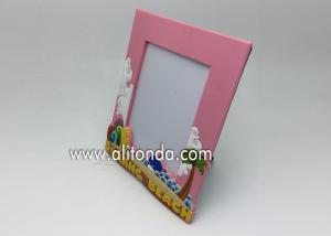 Cheap PVC mini small with sea beach image pink color photo frame custom picture frame for promotional gifts for sale