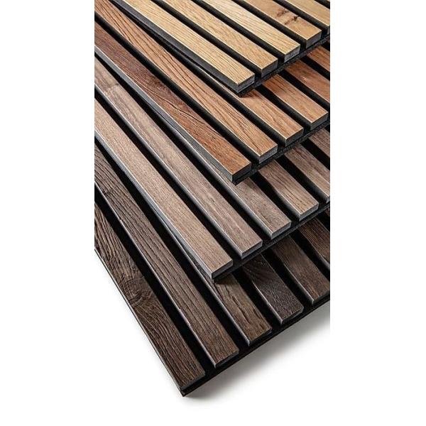 Soundproof Acoustic Slat Wood Wall Panels Harmless Multicolor