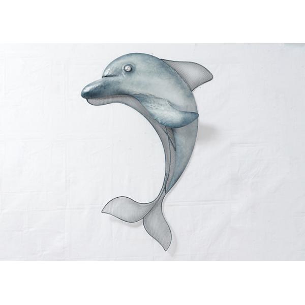 Big Size Hanging Ocean 3D Dolphin Metal Wall Art Decor