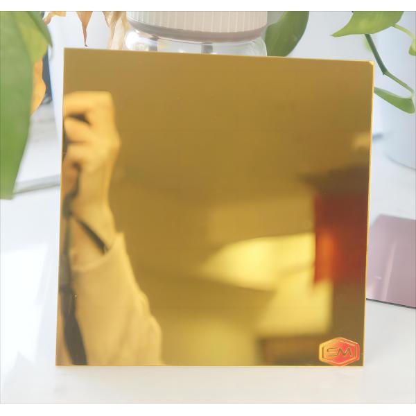 Golden Laser Cutting 1mm 2mm Wall Decorative Mirror Acrylic Sheet with Self Adhesive