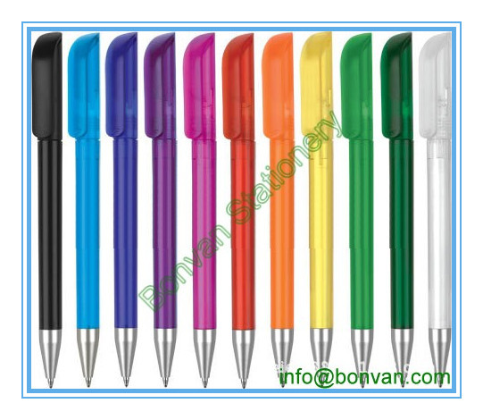 twist plastic gift hotel pen, logo branded twist action pen