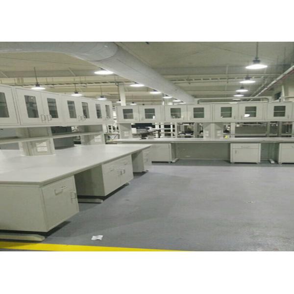 College Steel Chemistry Lab Furniture / Laboratory Workbench With Reagent Shelves