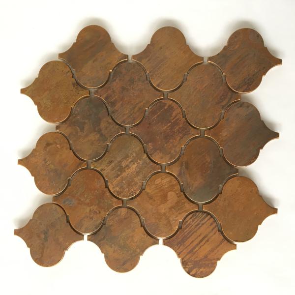 Factory Supply Bronze  Metallic Copper Tiles Lantern Design For Kitchen Backsplash Metal Tiles