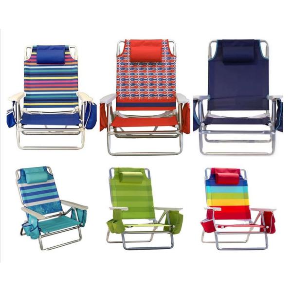 Lawn Beach Chair, Portable Aluminum Dual-Purpose 5-Position Adjustable Durable Folding Beach Chair