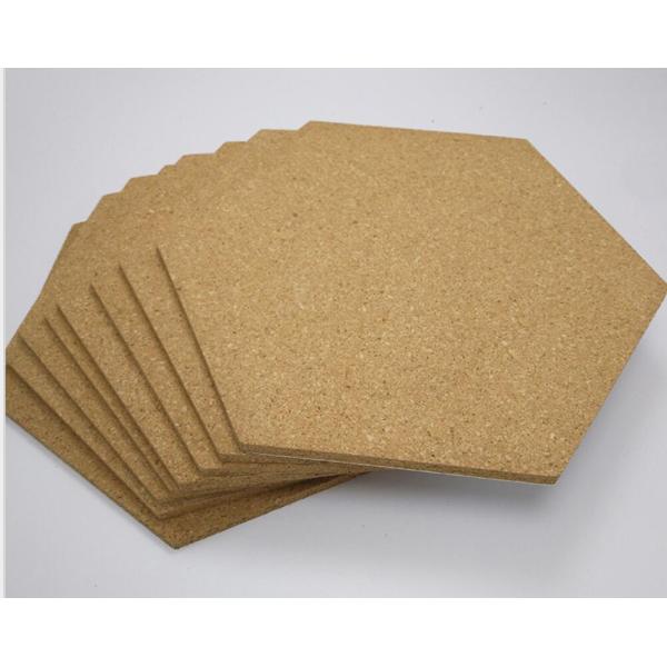 China Wholesale 12'' Hexagon Adhesive Cork Tile for Notice Bulletin Board in Nature Color