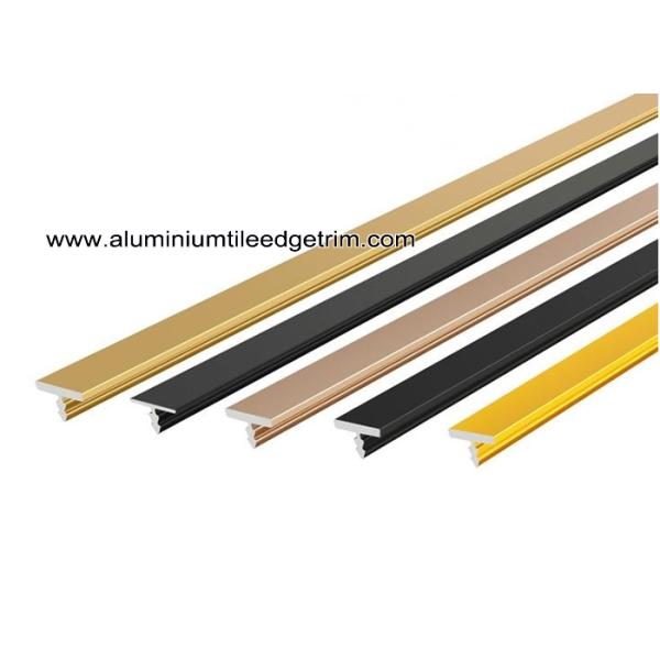 Anodised Aluminium T Moulding Trim Profile For Display Cabinet / Wardrobe Door