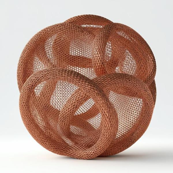 Plain Weave Copper Metal Mesh Art For Home / Office Decoration