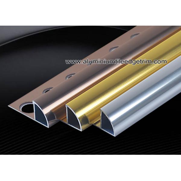 6mm / 8mm / 10mm / 12mm Quarter Round Aluminium Tile Edge Trim  For Tile Walls