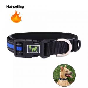 Cheap Glowing In Dark Designer Dog Leashes and Collars Thick Reflective Luxury Personalize Dog Collar For Dogs Private Lable for sale