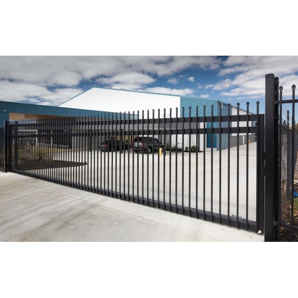 Steel Hercules Security Fencing Slanted Tubular Palisade Fences Ornamental Wrought Iron Panels