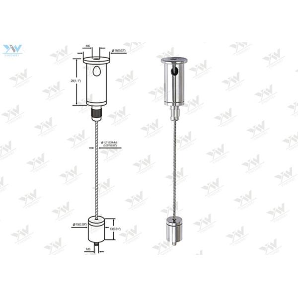 304 Stainless Cable Suspension Kits Adjustable Ceiling Fixed Gripper Safe Nut