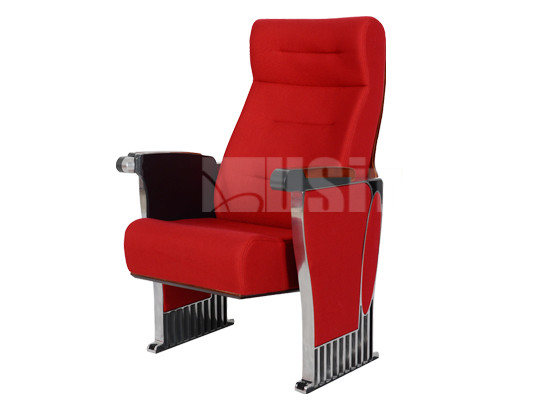 Elegant Moulded Wooded Panel Conference Hall Chairs Aluminum Alloy Structure