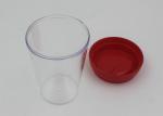 Reusable Single Wall Clear Plastic Coffee Cups With Lids / Plastic Travel Coffee