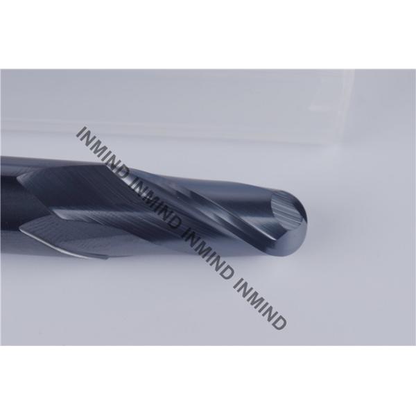 Long Carbide Nose Ball End Mill With Black AlTIN Coating , H6 Tolerance