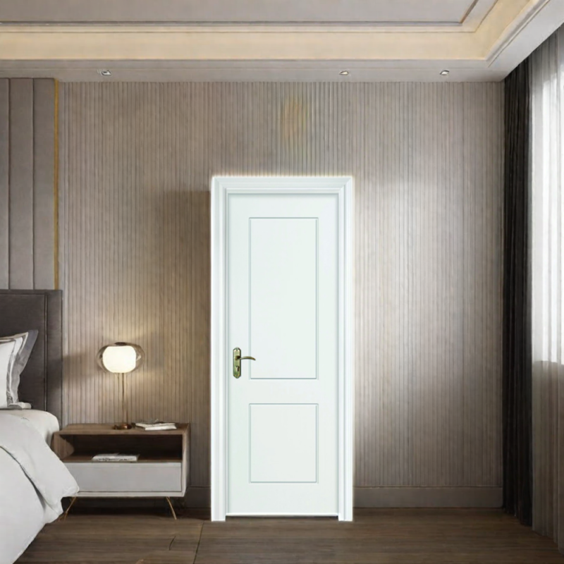 Painting WPC Door customizable surface treatments including embossed and smooth finishes ideal for sustainable building projects