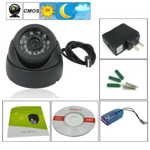 Dome 1/4 CMOS CCTV Surveillance TF Card DVR Camera Home Office Hidden Security Monitor Digital Video Recorder