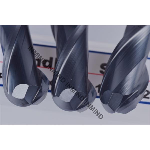 8 mm AOL 150 mm Black Surface Extra Long Carbide End Mills For Milling Quenching / Tempered Steel