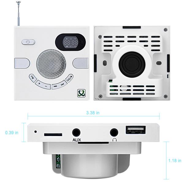 Wall Speaker Switch Design Portable Multi-functional Stereo Speaker FM Time Display TF Card USB FLASH AUX 3.5mm Soundbar