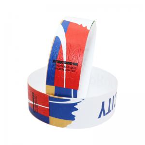 Cheap Printing Security Colored Paper Wristbands Personalized Water Resistant for sale