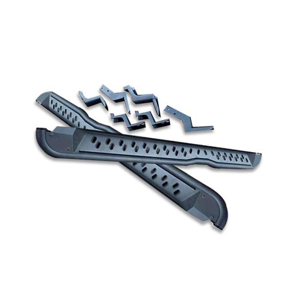 Paint Black Steel ABS Plastic TRD Side Steps For Hilux Revo 2015-2017