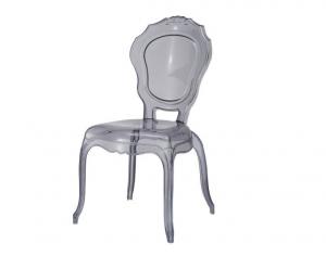 China Plastic Princess Stackable Wedding Dining Chairs Event Rent , Clear / Grey / Pink on sale