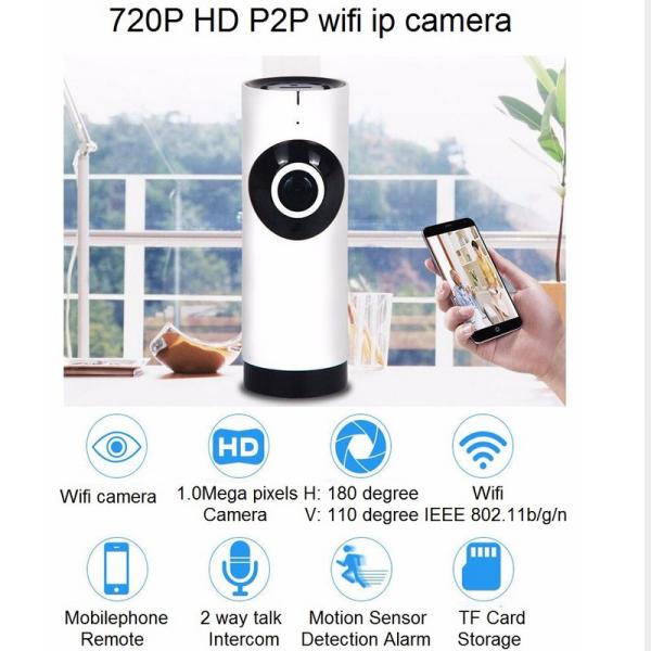 EC2 Mini 180° Panorama Camera Wireless WIFI P2P IP Night Vision Home Security Surveillance iOS/Android APP Control