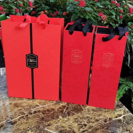 Rigid Wine Packaging Box Set With Matching Paper Bag For Wine Brands