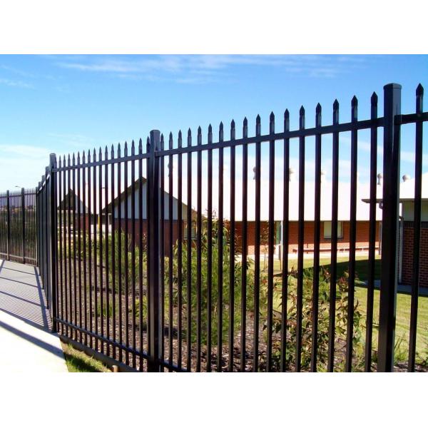 Garrison Steel Iron Fence Tubular Panels 2.1M H x 2.4M W Black
