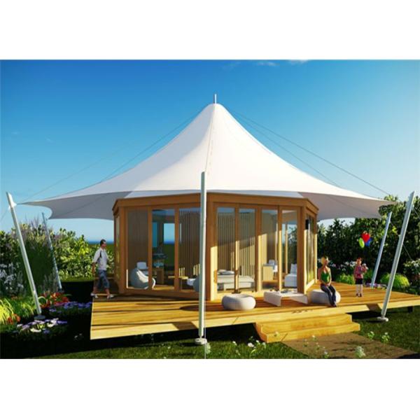PTFE Luxury Outdoor Tents Prefab Transparent Hollow Soundproof Glass Wall