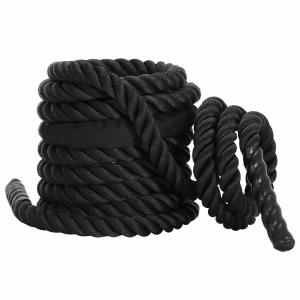China Costomized 25mm-50mm Black Heavy Polyester Workout Fitness Exercise Gym Power Battle Rope on sale
